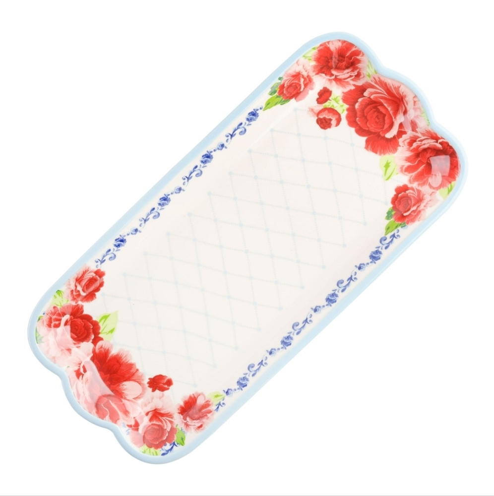 ❤️ New Pioneer Woman Frontier Rose 2-Pack Serving Platter Set - Picture 3 of 6